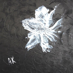 Energy Inspiration white flower in bloom acrylic painting  on masonite board Anais Art Shoppe 