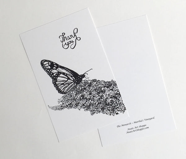 Monarch butterfly thank you card, Thanksgiving card, Wedding gift thank you cards, Name cards, Hostess gifts