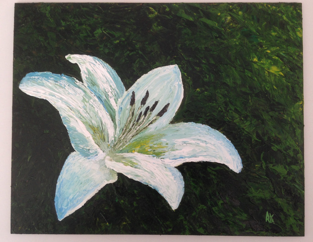 paint lily white In Bloom White Lily Flower Acrylic Still Life Painting Anais Art Shoppe – Anaïs Art Shoppe