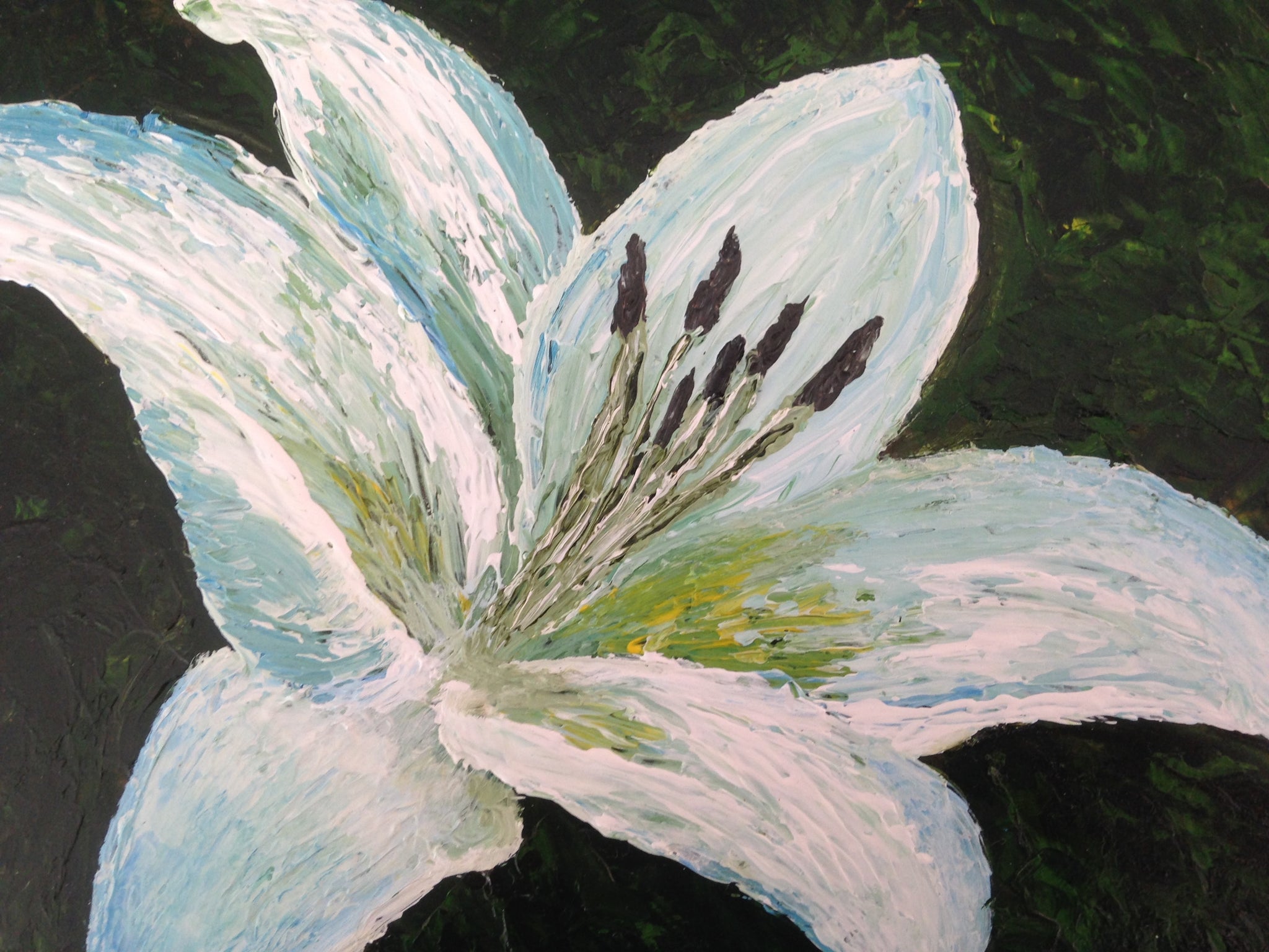 paint lily white In Bloom White Lily Flower Acrylic Still Life Painting Anais Art Shoppe –  Anaïs Art Shoppe