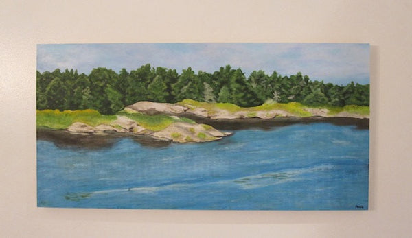 landscape painting of lake, home decoration, wall decoration, original art