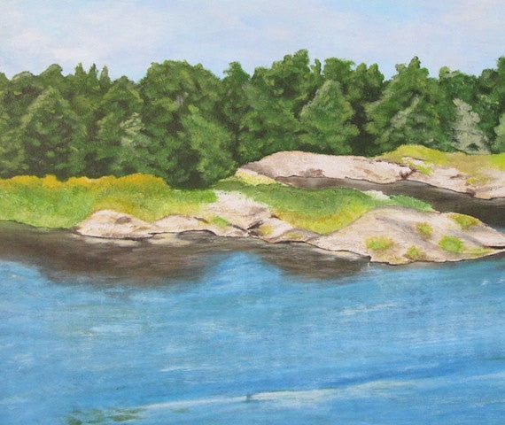 Lake of The Woods - Original Landscape Painting on Wood Plank (24" x 12" x 1")